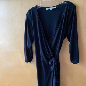 LONG SLEEVE WRAP LITTLE BLACK DRESS